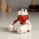 Souvenir Ceramics "White Bear in a red scar" 4.5x4.5x5 cm