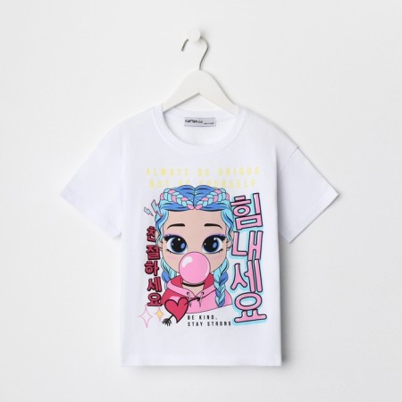 T -shirt Children's KAFTAN "Girl", p. 34 (122-128 cm), white-3
