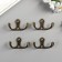 Double metal hook (set 4 pcs) bronze 4.5x3 cm