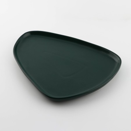 Ceramic non-standard ceramic form “dark green”, 28 x 22 cm, green color-2