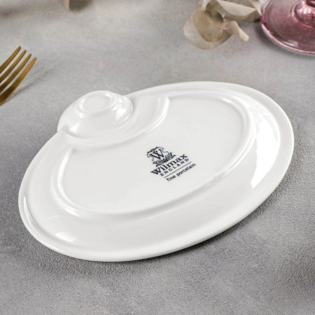 Porcelain dish with a saucechik Wilmax Teona, D = 20 cm, white color-2