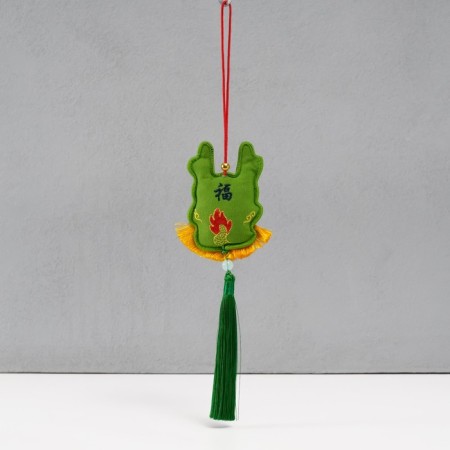 Suspension-Sasha Textile "Dragon" Green 2x7.5x24 cm-2