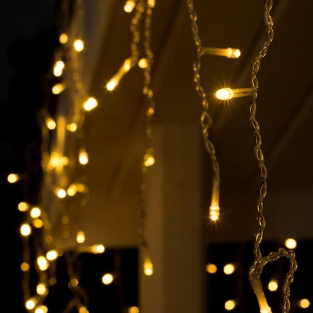Garland "fringe" 3 × 0.6 m, IP44, UMS, transparent thread, 160 LED, glow warm white, 220 V-1