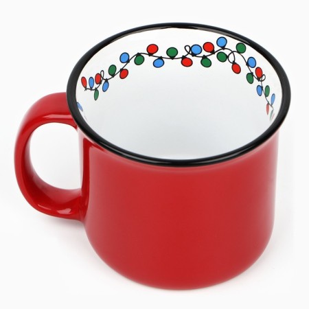 New Year's ceramic "garland" mug, 450 ml, white color-3