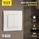 Tot Elegant switch, 10 a, 2 cl., Hidden, white