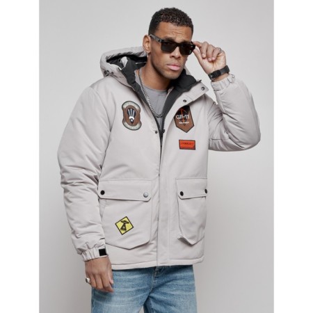 Male jacket, size 48, gray color-5