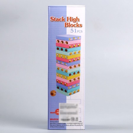 Game desktop "Falling tower color" 51 pcs, 28.5x8.5x8 cm-10