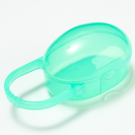 A container for storing and sterilizing children's nipples and dummy, green color