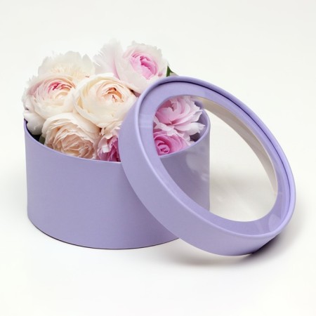 Box - tube 2 in 1, with a transparent lid "Lilac", 21 x 11 - 18 x 10-2