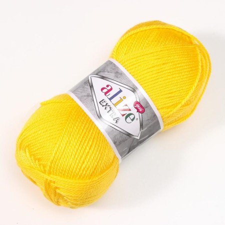 Extra yarn 100% acrylic 220m/100g (216 yellow)-1