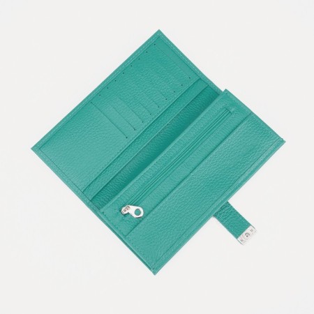 Women's wallet on the button, turquoise color-2
