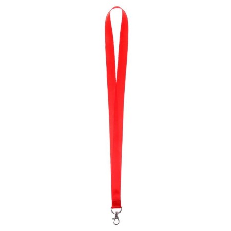 Badge tape width-20 mm, length-90 cm with metal carbine, red