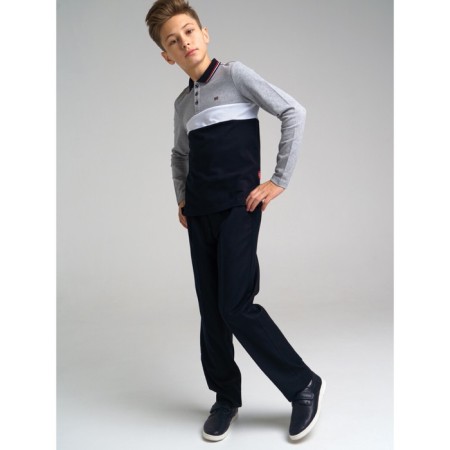 Polo for a boy with a long sleeve, height 128 cm-1