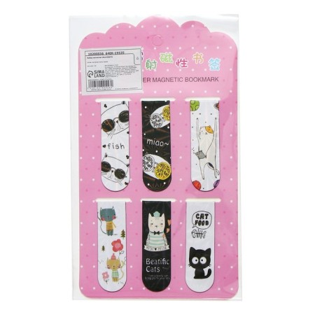 A set of magnetic bookmark for books Calligrata 6 pieces, "cats", mix-12