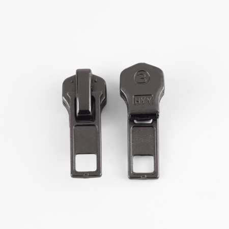 Automatic castle for metal zippers, No. 3, 10 pcs, black nickel color-1