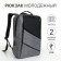 City backpack on a zipper, 4 pockets, USB, black/gray color