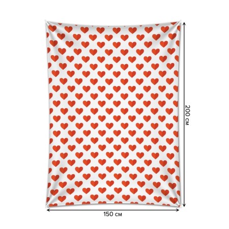 Decorative panel with photo printing "hearts", vertical, size 150x200 cm-1