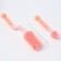 Set of brushes for bottles and nipples, 3 pcs., Pink color