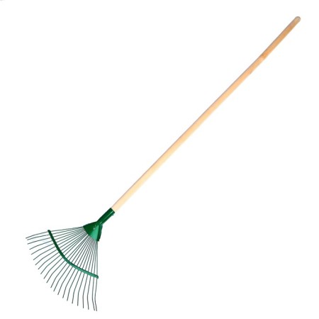 Fan, wire rake, 22 teeth, metal, wooden stalk