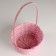 Wicker basket, d20x10xh33cm, pink, bamboo