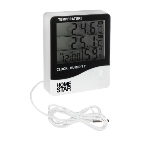 Homestar HS-0109, indoor, dimension of humidity, white thermometer, white