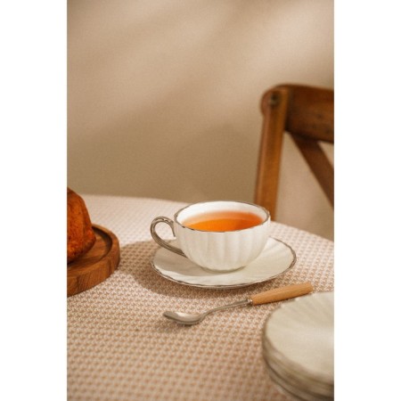Tea steam porcelain SL Home "Garda", 2 items: a cup 200 ml, a saucer d = 15 cm, white color-5