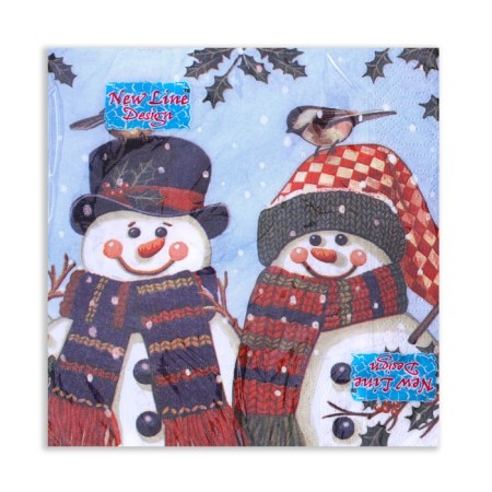 Paper Nev Line Design “Snowmen” 3 layers, 33x33, 20 pcs.-2