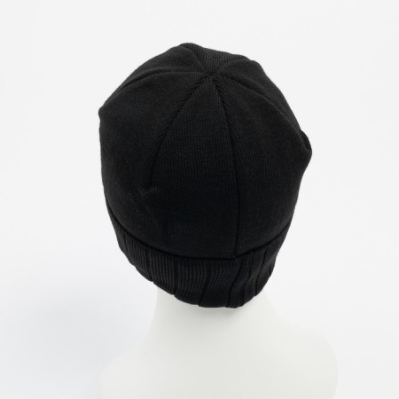 Men's hat with fleece lining, color black mix, size 56-58-1