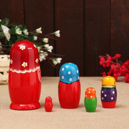 Matryoshka "Compound", birds, 5 puppet, 15 cm, mix-5