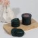 PinneApple makeup sponge, set - 7 pcs, d = 5.5 cm, with a holder, in a case, emerald color