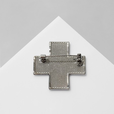 Brooch "Medicine" Cross, green color in silver-1