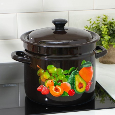 Cylindrical pan, 7 l, induction, dree mix, brown color-3