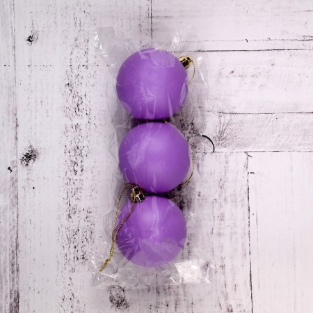 Set of balls plastic D-5.5 cm, 3 pcs "matte" purple-1