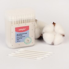 Baby cotton sticks 2B1 zabota2, cone/universal, 100pcs