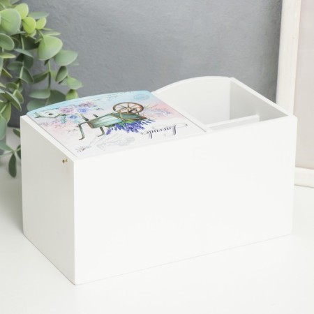 Casket wood with a mirror and stand "Lavender trolley" 10.8x18.5x10 cm-3