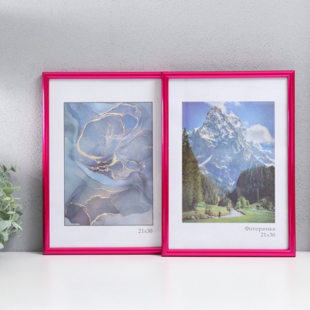 Photo frame plastic "Rainbow" 21x30 cm, purple metallic-3