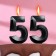 Candle in the cake jubilee "line" (set 2 in 1), number 55, graphite, 6.5 cm
