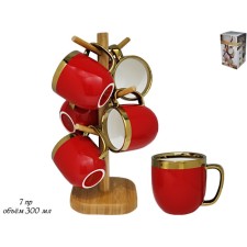 Set of mugs on the Lenardi stand, 300 ml, 6 items