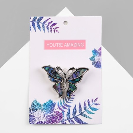 Brooch "Galiotis" butterfly flying, in silver-1
