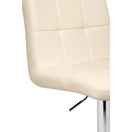Barpered chair PASKAL Metal/Eco -leather, chrome/beige 43x53x89 cm-5
