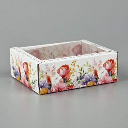 Folding box with a plastic lid "Flower dreams", 11.5 x 9 x 4 cm-1