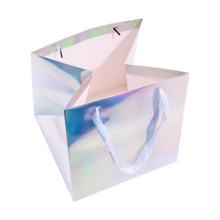 A packet for a cake with a square bottom, holographic, 25 x 25 x 25 cm-2