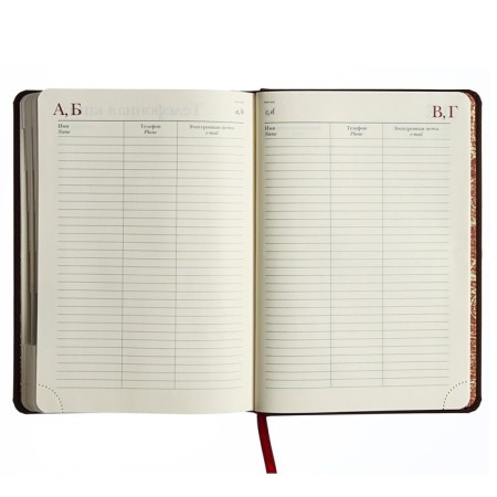 Leduced A5 Diary, 136 Velvet Index sheets, hard cover, artificial leather, lamination Soft Touch, lies, tinted block 70 g/m2, brown-9