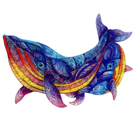 Wooden figured puzzle "Star whales", pair-2