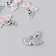 Decor for creativity metal, rhinestones "Two swan" silver, pink 1.5x1.8 cm