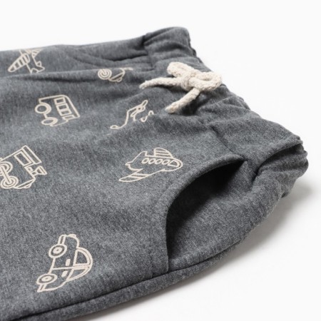 Pants for a boy, dark gray color, height 80 cm-1