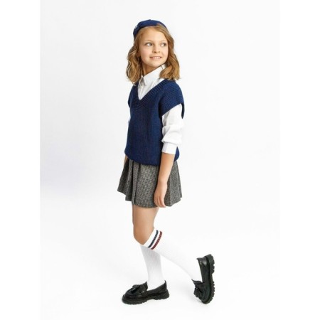 Vest for girl Knit, height 122 cm, blue color-9