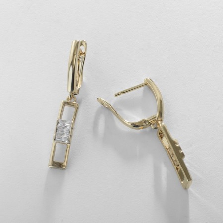 Earrings with rhinestones Xuping serenity, white color in gold-1