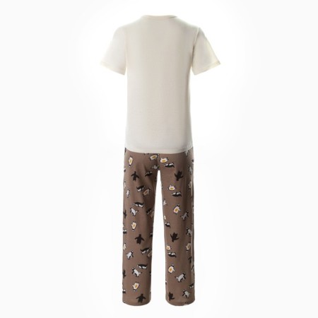 Homemade female set (T -shirt/pants) "Penguin", brown color, size 56-3