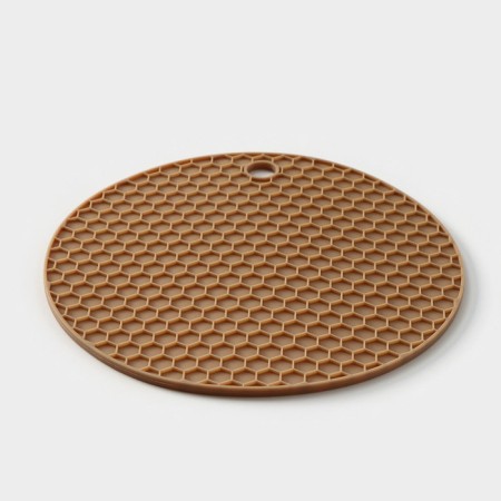 Silicon-based mat for hot, d = 140 mm, thickness = 3.5 mm, beige-3
